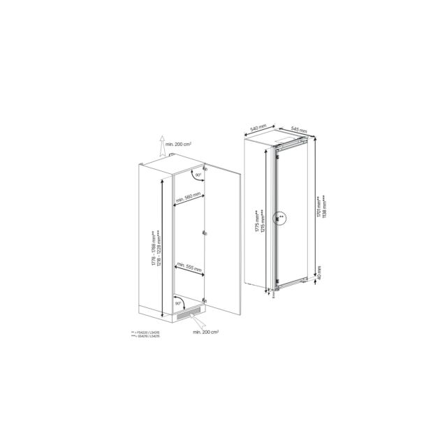 Blomberg FNT4454I 54cm Integrated Frost Free Freezer - White White