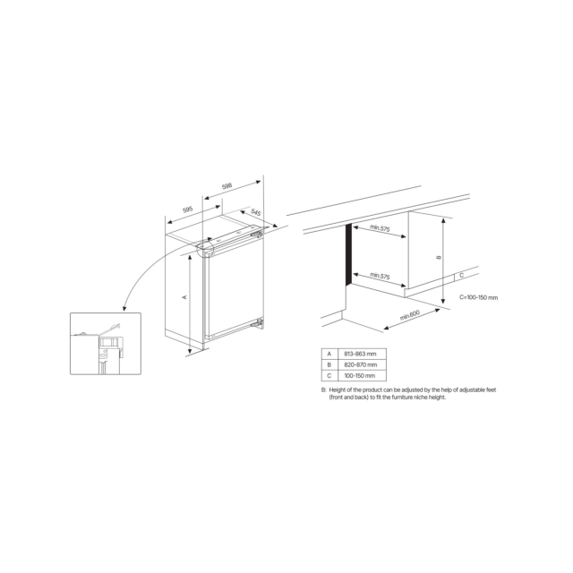 Blomberg FSE1654IU 59.5cm Integrated Upright Freezer - White White