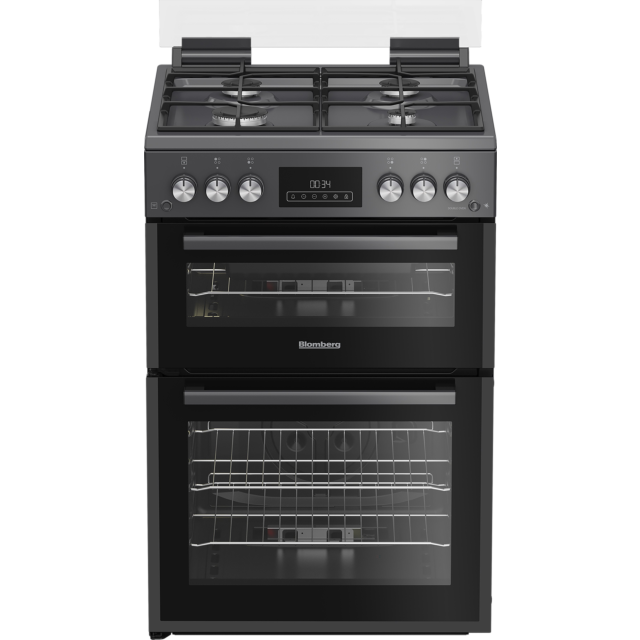 Blomberg GGRN655N 60Cm Double Oven Gas Cooker With Gas Hob Anthracite