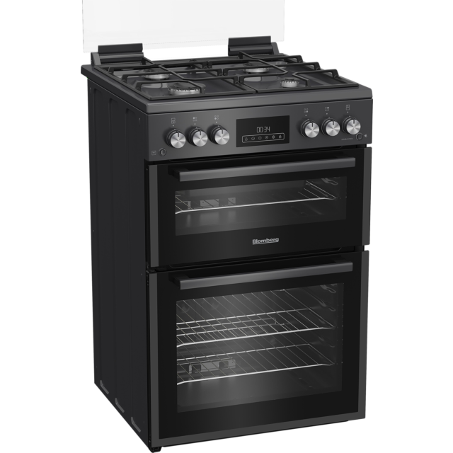 Blomberg GGRN655N 60Cm Double Oven Gas Cooker With Gas Hob Anthracite