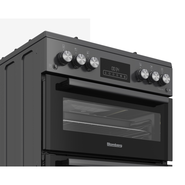 Blomberg GGRN655N 60Cm Double Oven Gas Cooker With Gas Hob Anthracite