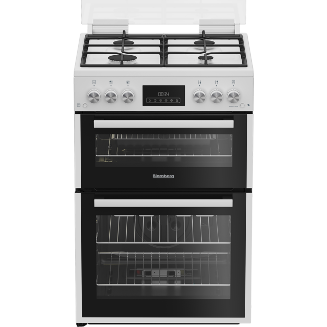 Blomberg GGRN655W 60Cm Freestanding Gas Double Oven - White White