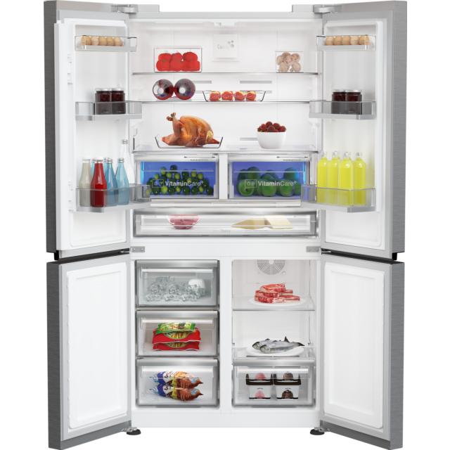 Blomberg KQD114VPX 70.5cm Dual Cooling American Style Fridge Freezer - Brushed Steel Brushed Steel