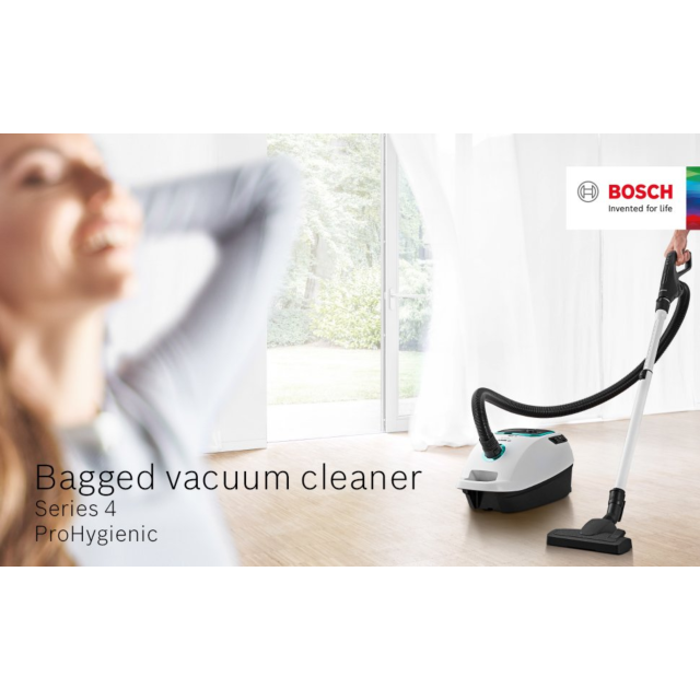 Bosch BGBS4HYGGB Serie 4 ProHygienic 600W 6kg Cylinder Vacuum Cleaner - White