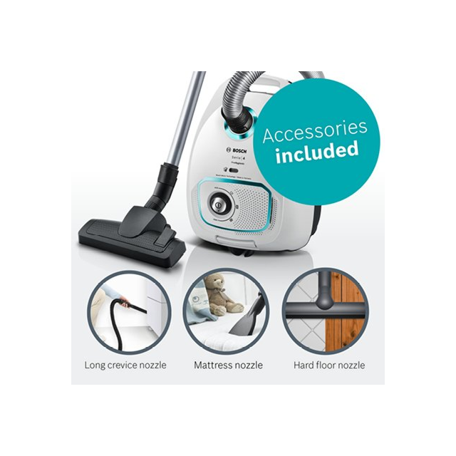 Bosch BGBS4HYGGB Serie 4 ProHygienic 600W 6kg Cylinder Vacuum Cleaner - White