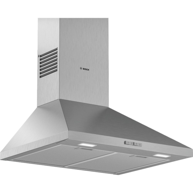 Bosch DWP64BC50B Pyramid Chimney Hood – Series 2, 60cm wide, pyramid design, push buttons, 3 speeds,