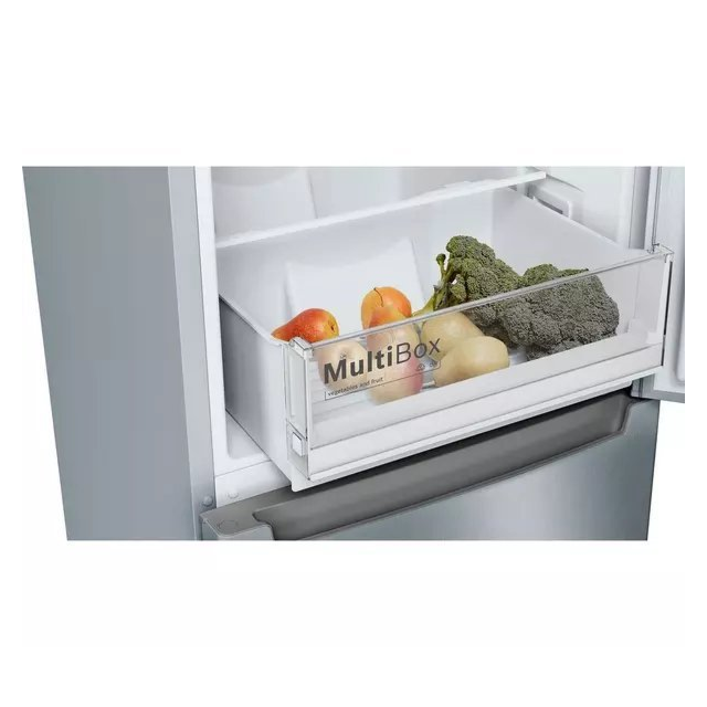 Bosch KGN34NLEAG 50/50 frost free fridge freezer with modern silver finish and efficient cooling technology.