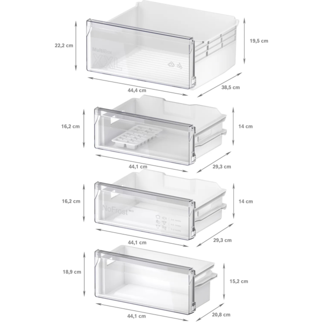 Bosch KIN96NSE0G 193.5x54 XL NoFrost bottom freezer, XXL MultiBox veg drawer, LED light, Digital tem