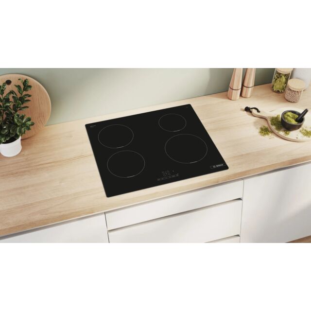 Bosch PUE611BB5B 60cm Induction Hob, Touch Control, 4 Zones, Frameless, 17 power levels, 2 boost zon