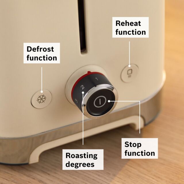Bosch TAT4M247GB 4 Slice Toaster - Cream