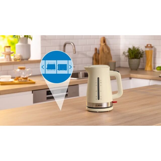 Bosch TWK4M227GB 1.7 Litres Kettle - Cream 