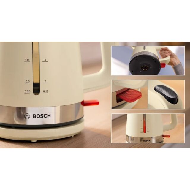 Bosch TWK4M227GB 1.7 Litres Kettle - Cream 
