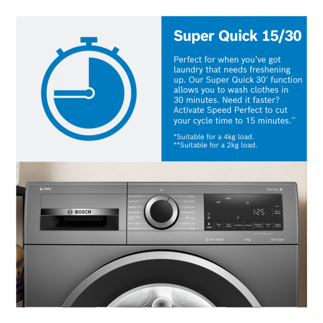 Bosch WGE03408GB Series 2 8Kg 1400 Spin Washing Machine - White
