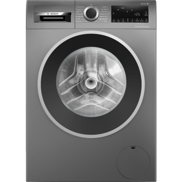 Bosch WNG254R1GB Washer dryer – Series 6, Capacity 10.5kg/6kg, 1400rpm, Iron Assist, Anti Stain, Spe