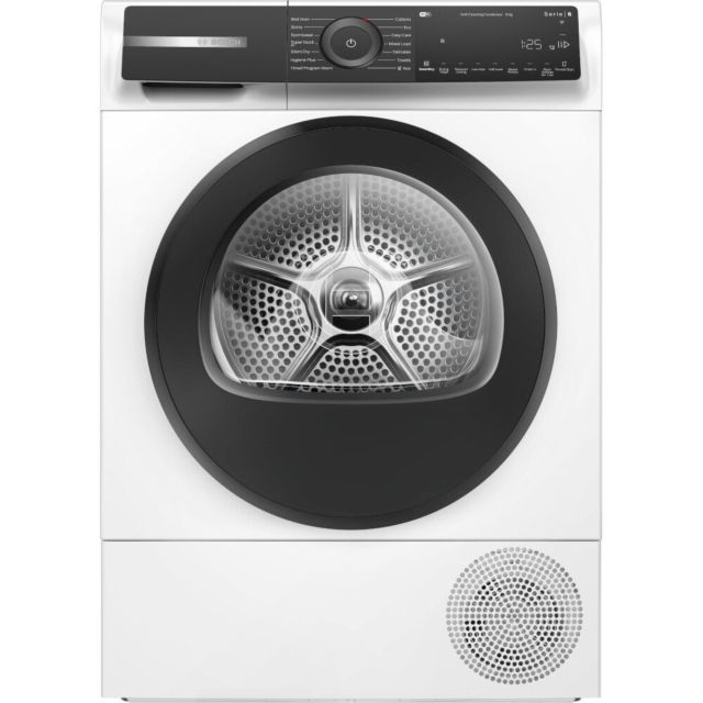 Bosch WQH246D9GB Dryer – Series 6, Capacity 9kg, Heat Pump, SelfCleaning Condenser, SpeedPerfect, Be