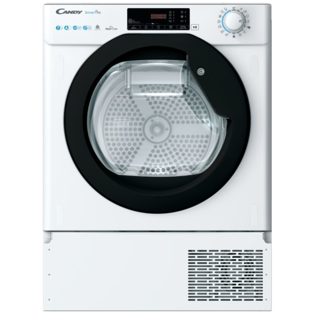 Candy BCTD H7A1TBE-80 Heat Pump Tumble Dryer 7kg, white with black door, WIFI & Bluetooth 