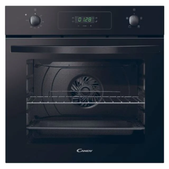 Candy FIDCN405 60 cm fan Oven, 4F, 65 Litre capacity, LED full programmer, Black glass 
