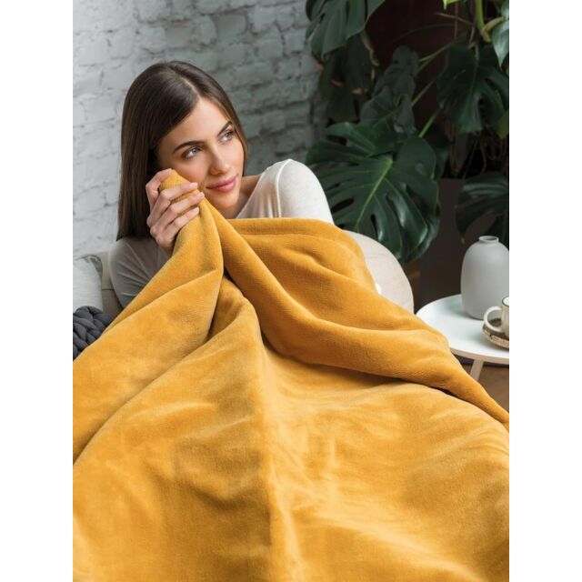 Dreamland 16820C Snuggle Upwarmimg Throw Mustard