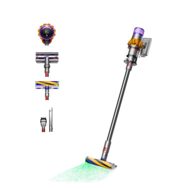 Dyson V15-2024 Cordless Vacuum - 60 Minutes Run Time Yellow/Nickel