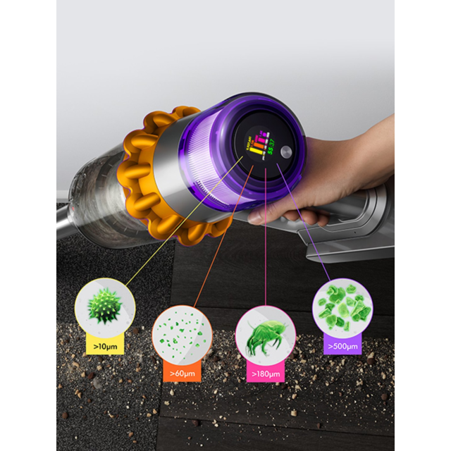 Dyson V15-2024 Cordless Vacuum - 60 Minutes Run Time Yellow/Nickel