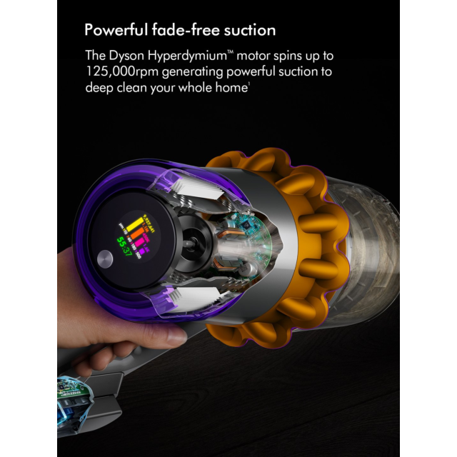 Dyson V15-2024 Cordless Vacuum - 60 Minutes Run Time Yellow/Nickel