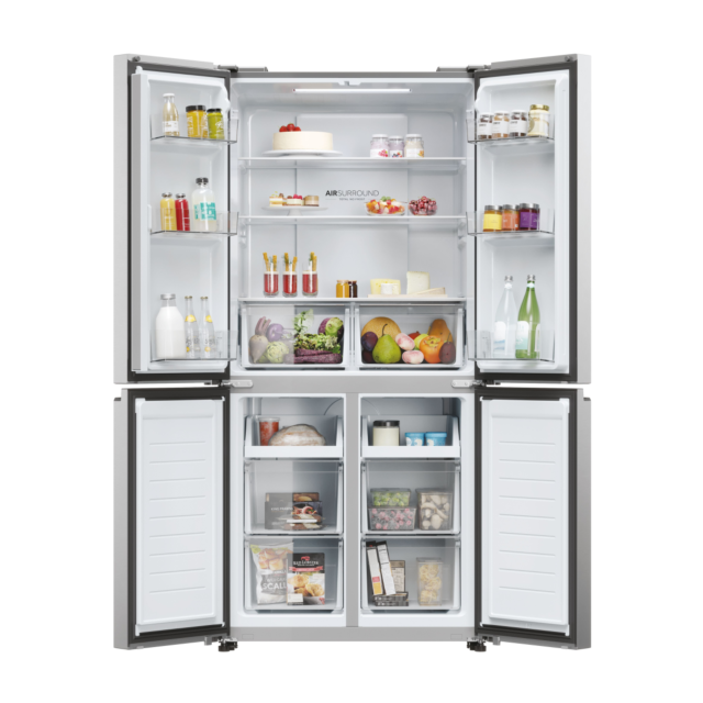 Haier HCR3818ENMM 83.3cm Total No Frost Fridge Freezer - Inox