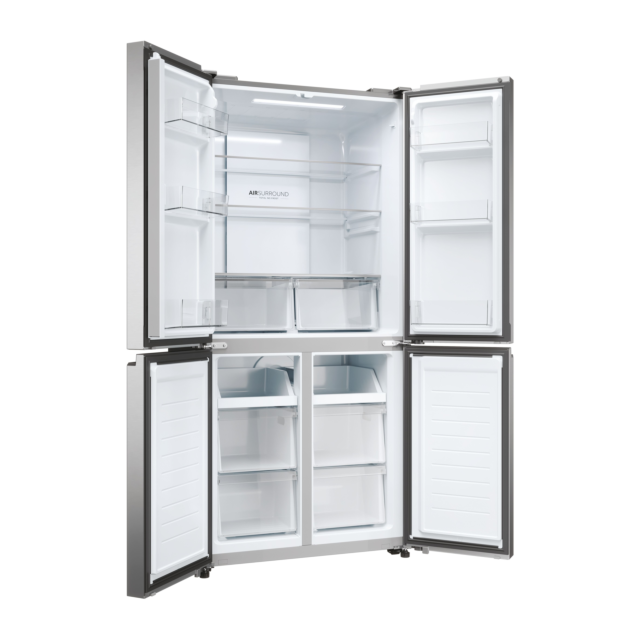 Haier HCR3818ENMM 83.3cm Total No Frost Fridge Freezer - Inox