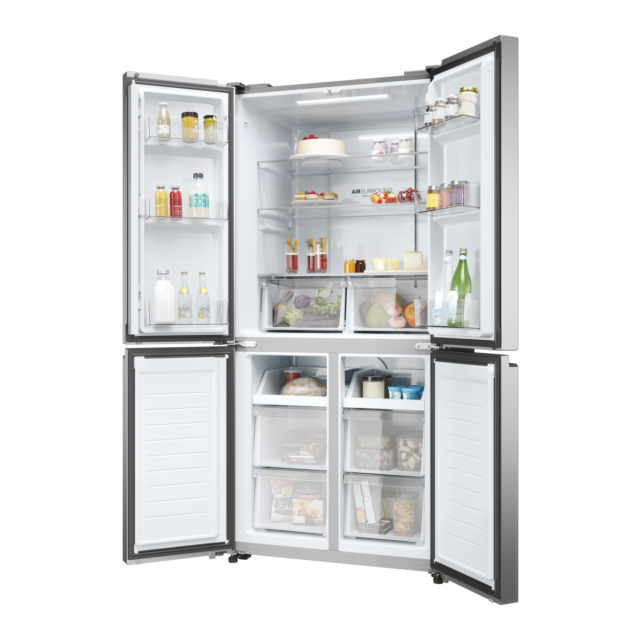 Haier HCR3818ENMM 83.3cm Total No Frost Fridge Freezer - Inox