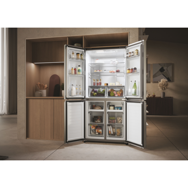 Haier HCR3818ENMM 83.3cm Total No Frost Fridge Freezer - Inox