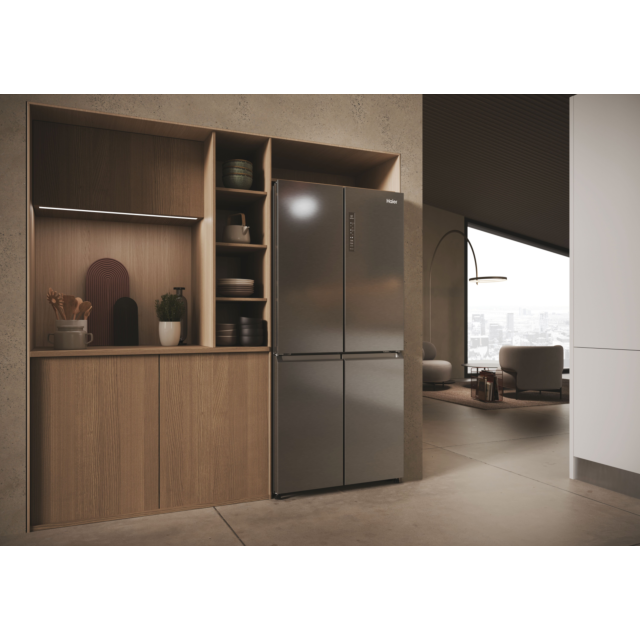 Haier HCR3818ENMM 83.3cm Total No Frost Fridge Freezer - Inox