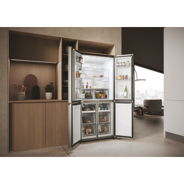Haier HCR3818ENMM 83.3cm Total No Frost Fridge Freezer - Inox