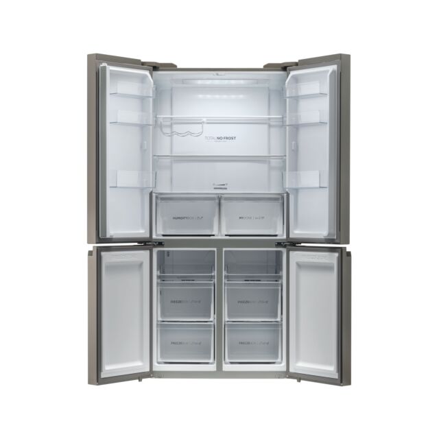 Haier HCR59F19ENMM 90.8cm 60/40 Frost Free American Fridge Freezer - Platinum Inox
