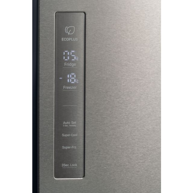 Haier HCR59F19ENMM 90.8cm 60/40 Frost Free American Fridge Freezer - Platinum Inox