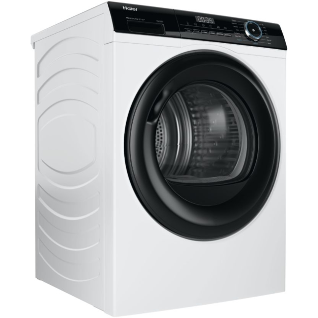 Haier HD80-A2939 8kg Heat Pump Tumble Dryer, White, Series 3 