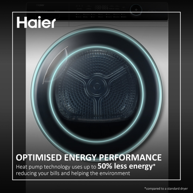 Haier HD90-A2939S-UK 9kg Heat Pump Tumble Dryer - Graphite