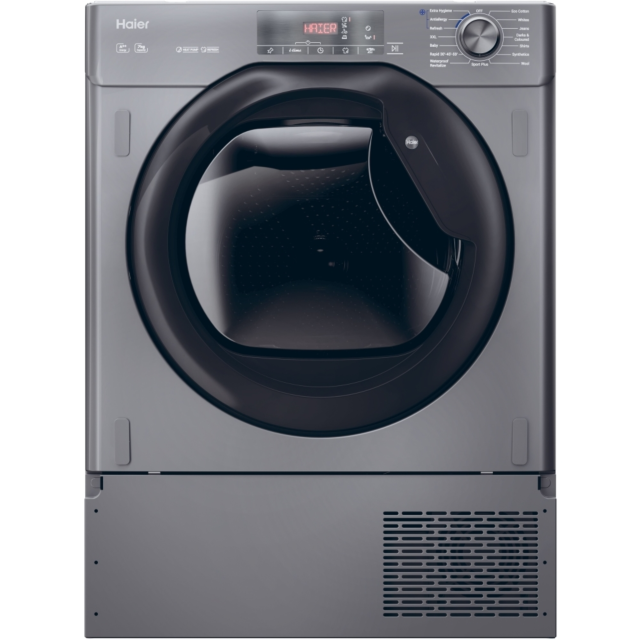 Haier HDB4 H7A2TBERX80 Heat Pump Dryer 7kg, Graphite with Black Door 