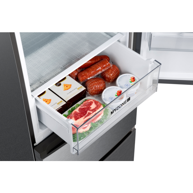 Haier HETR3619FWMG 60cm Frost Free 60/40 split Fridge Freezer - Silver