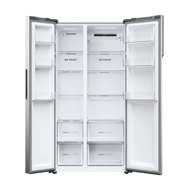 Haier HSR5918DNMP 90.5Cm Total No Frost Fridge Freezer Inox