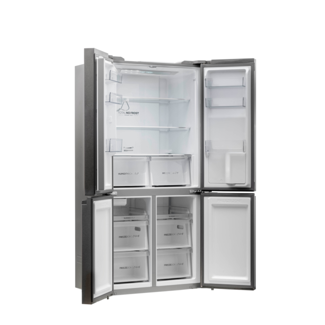 Haier HTF_520IP7 90.5cm Frost Free American Style Fridge Freezer - Platinum Inox
