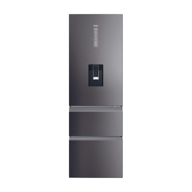 Haier HTW5618EWMP 59.5Cm Frost Free 3D Fridge Freezer Dark Inox