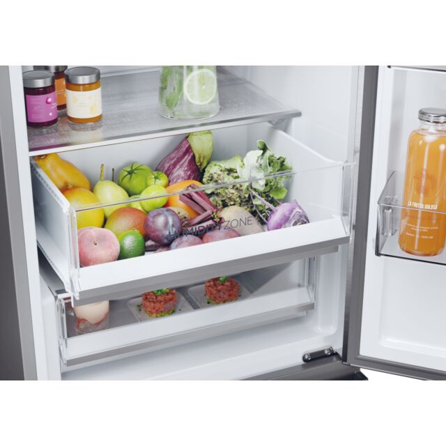 Haier HTW5618EWMP 59.5Cm Frost Free 3D Fridge Freezer Dark Inox