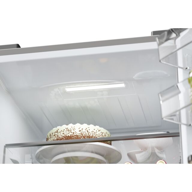 Haier HTW5618EWMP 59.5Cm Frost Free 3D Fridge Freezer Dark Inox