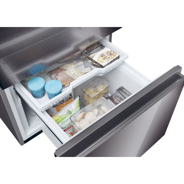 Haier HTW5618EWMP 59.5Cm Frost Free 3D Fridge Freezer Dark Inox