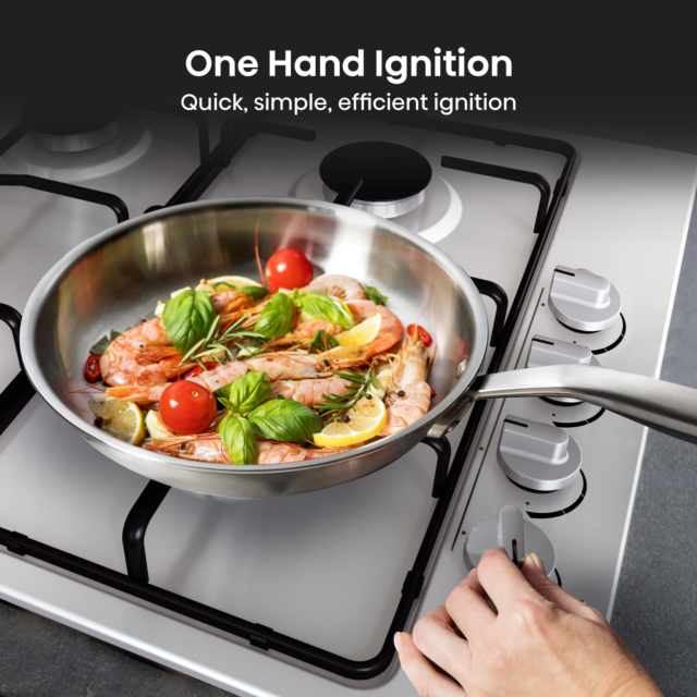 Hisense GM642XHS 60Cm Gas Hob Stainless Steel