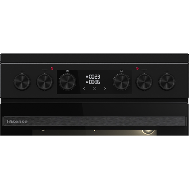 Hisense HDCEC5C10B 50cm Double Oven Electric Cooker with Ceramic Hob - Black 