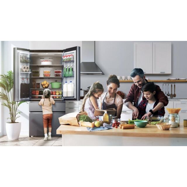 Hisense RF749N4WIF 91.4cm Frost Free American Style Fridge Freezer - Stainless Steel