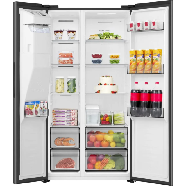 Hisense RS5P528STBE PureFlat Total No Frost American Side By Side - Black 