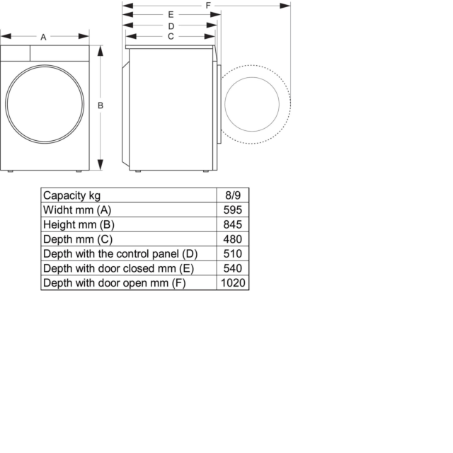 Hisense WD3S8043BW3 WiFi-enabled 8kg/5kg 1400 Spin Washer Dryer - White White