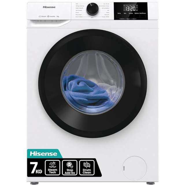 Hisense WF1Q7021BW 7Kg 1200 Spin, Steam Washing Machine White