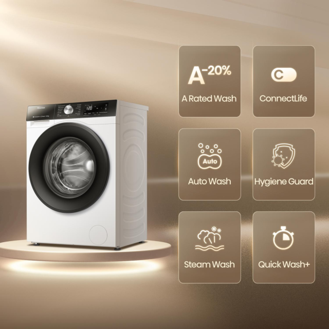 Hisense WF3S1043BW3 10.5kg 1400 Spin Washing Machine - White 